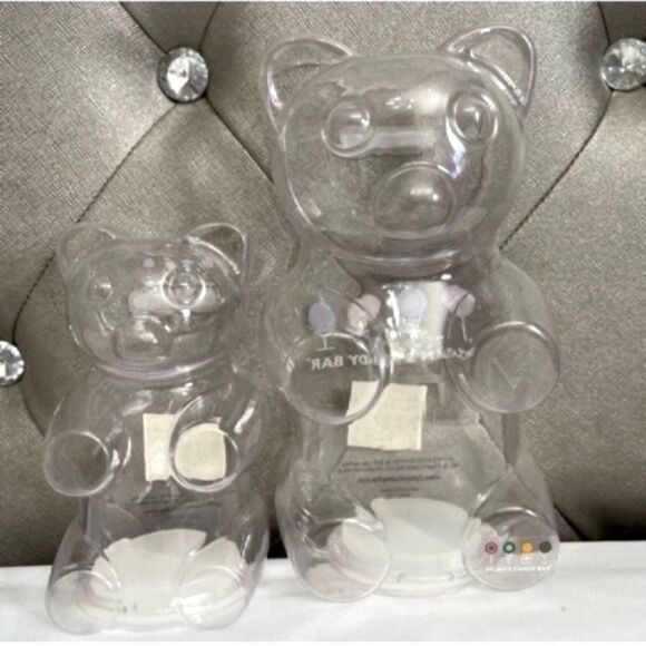 Set of 2 BEAR SHAPED ACRYLIC CANDY BOXES - Picture 7 of 13